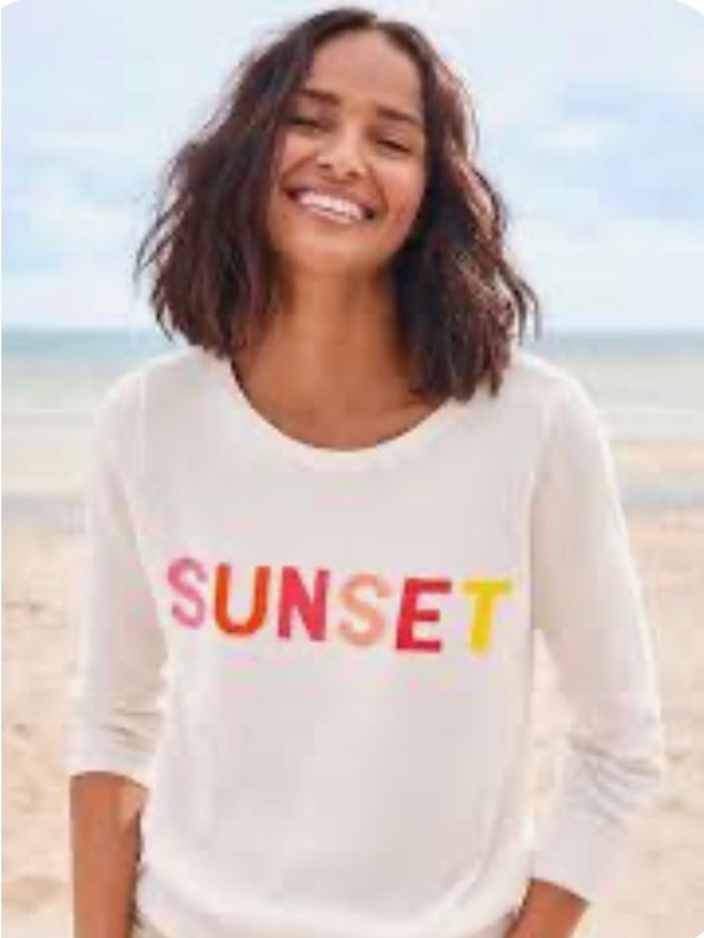 LOFT Linen Blend Sunset Sweater Size L